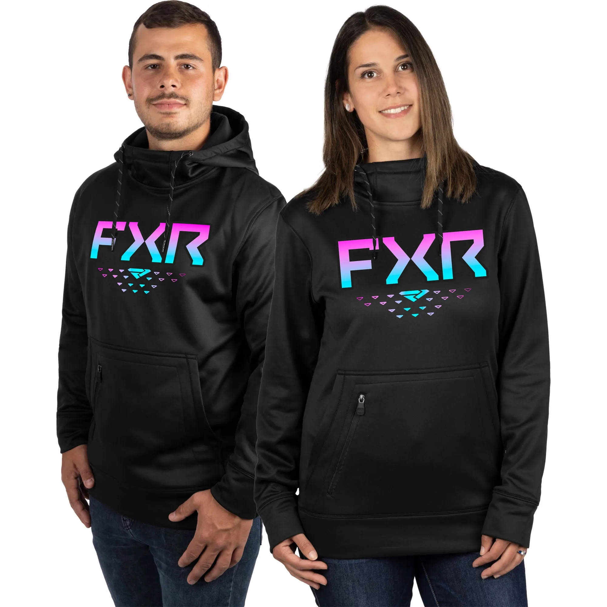 FXR Helium Tech Pullover Hoodie Black/E Pink-Sky