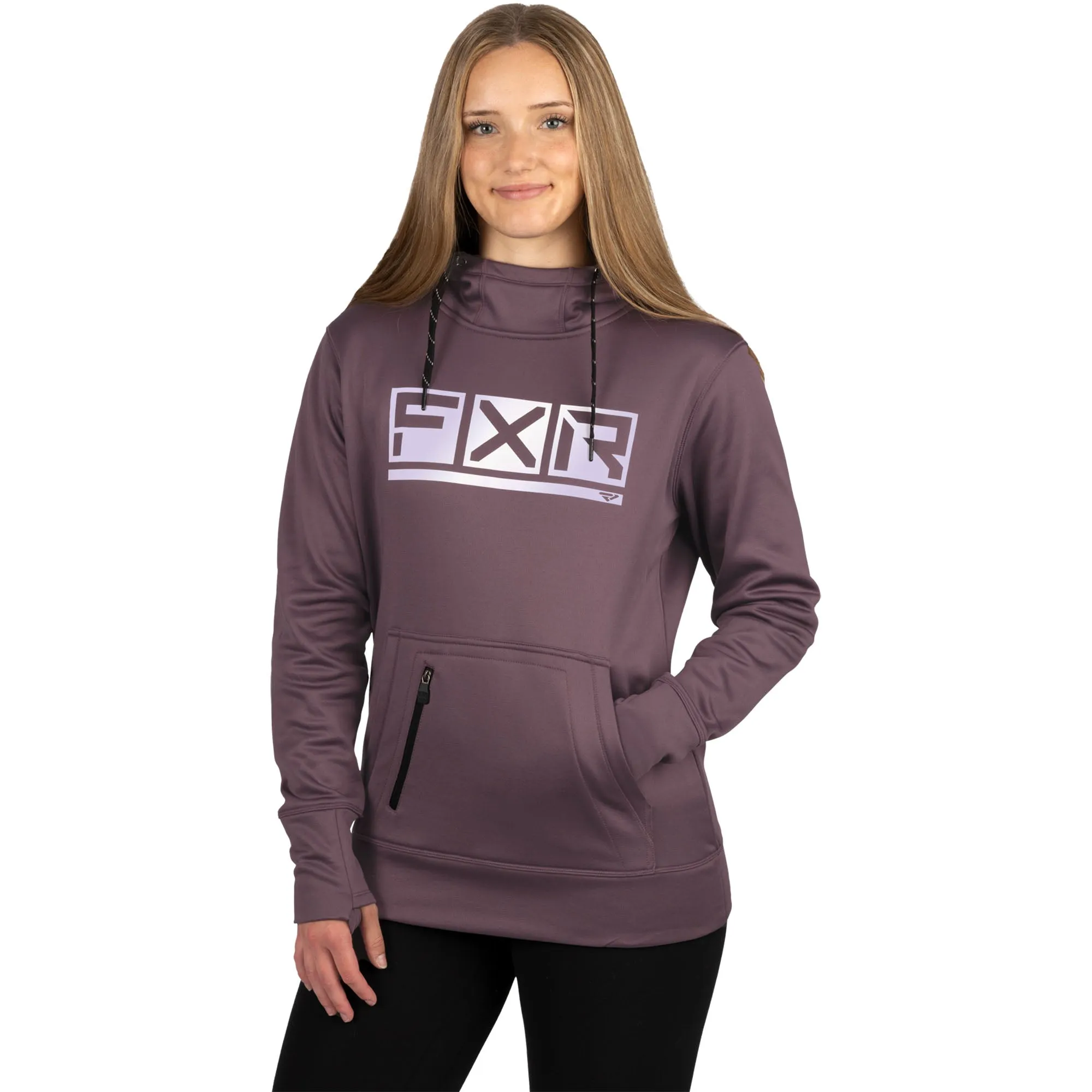 FXR Podium Tech Pullover Hoodie Muted Grape/White Purple