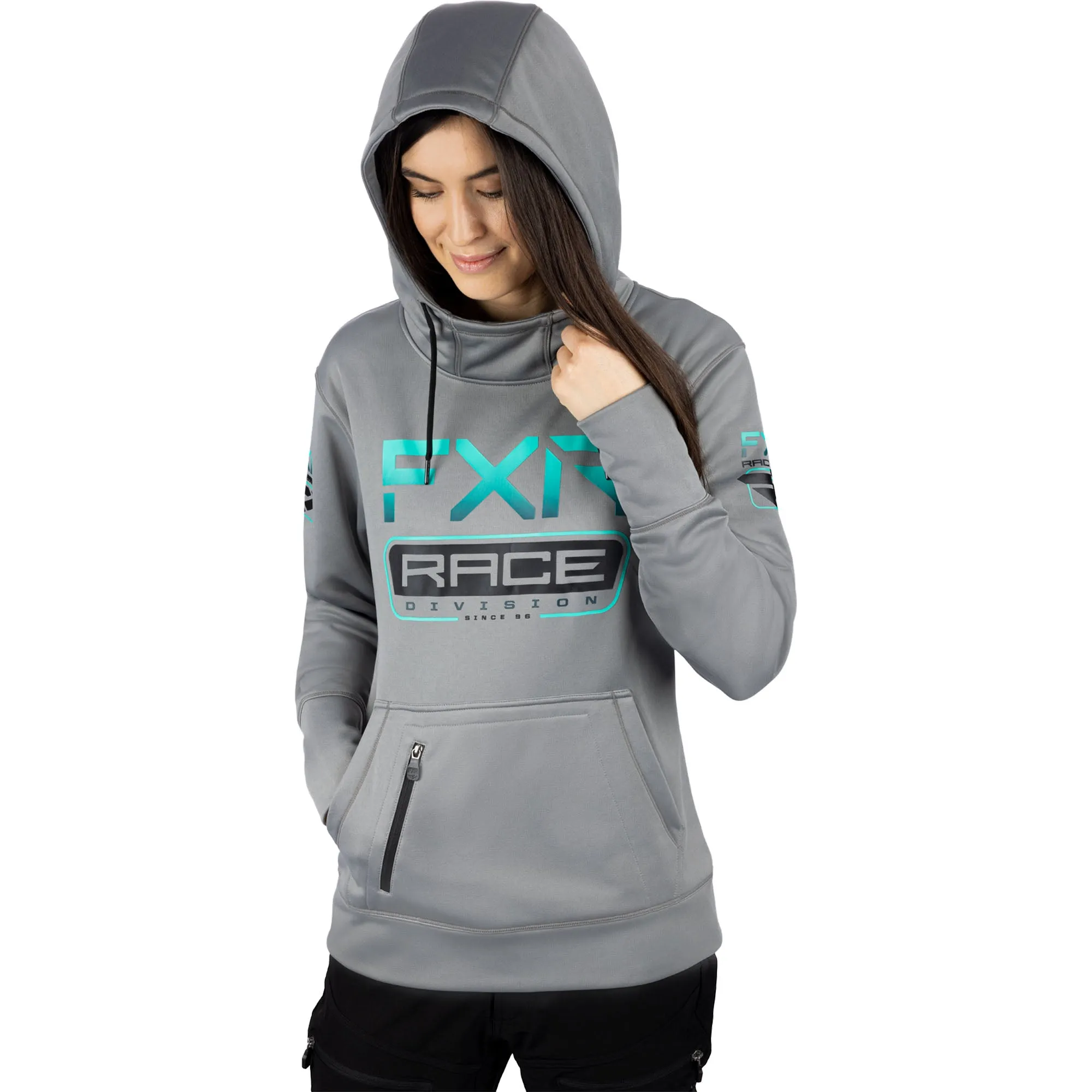 FXR Race Division Tech Pullover Hoodie Grey/Mint