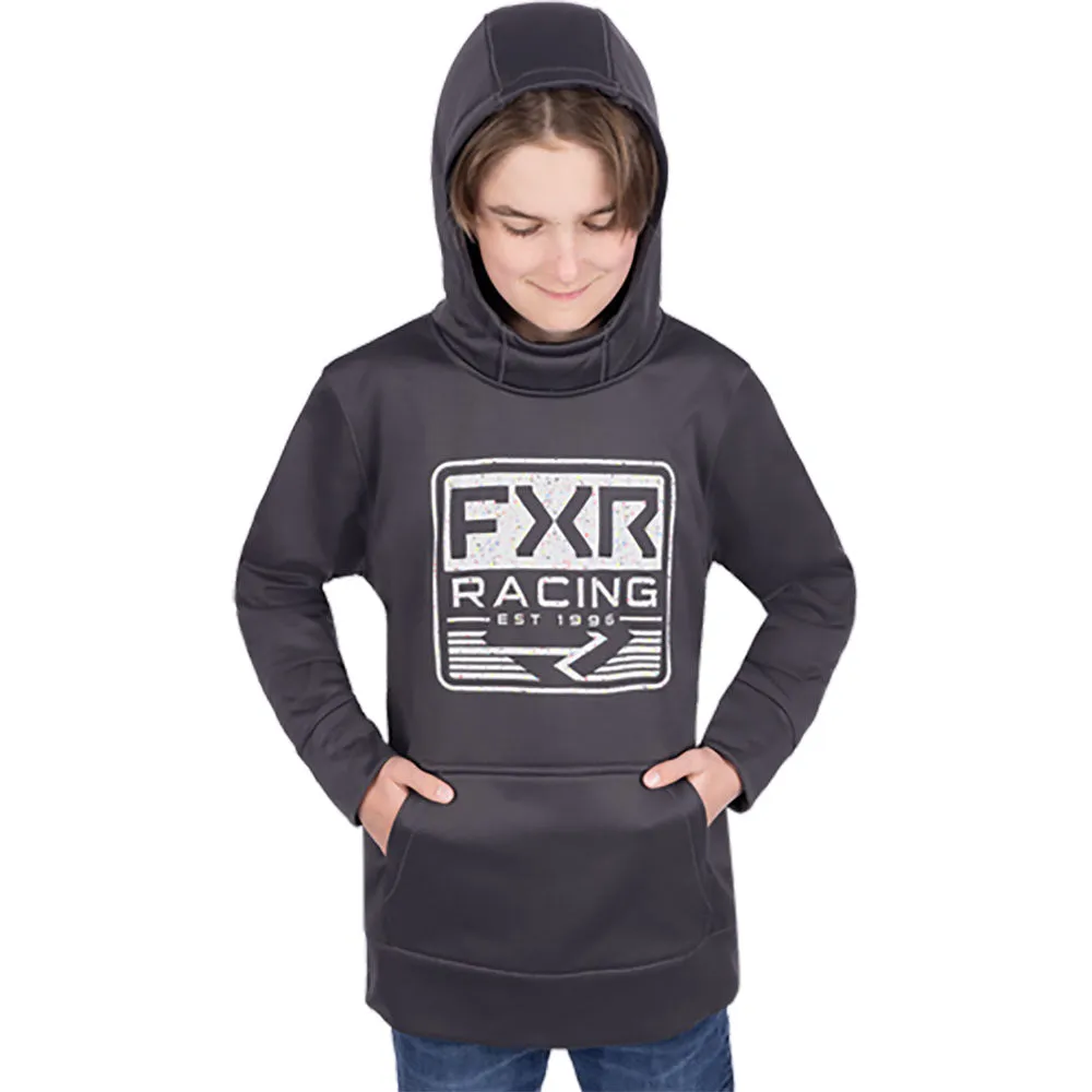 FXR Youth Emblem Tech Pullover Hoodie Asphalt/Splatter