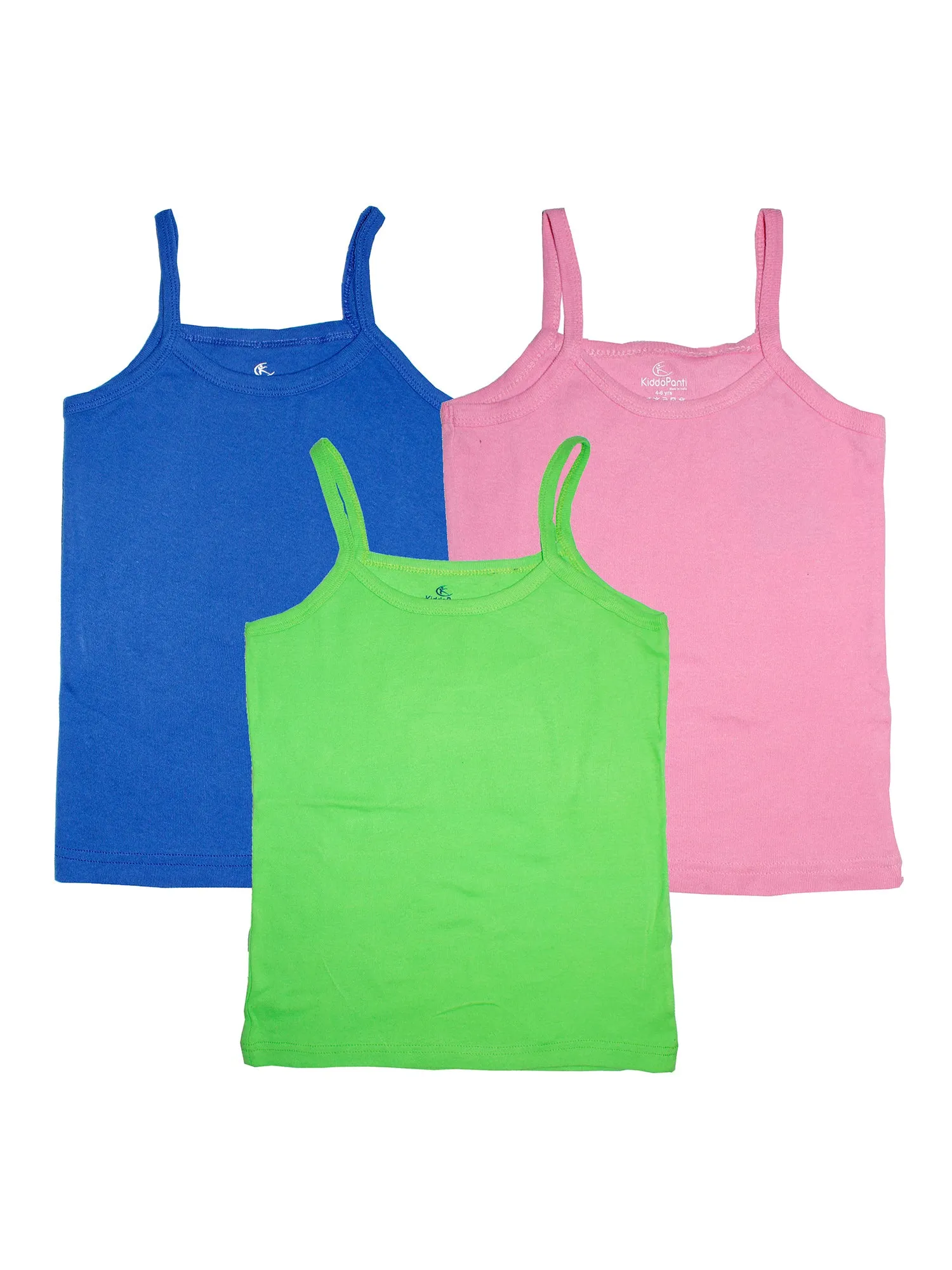 Girls Cotton Rib Tank Top- Multicolor Pack of 3