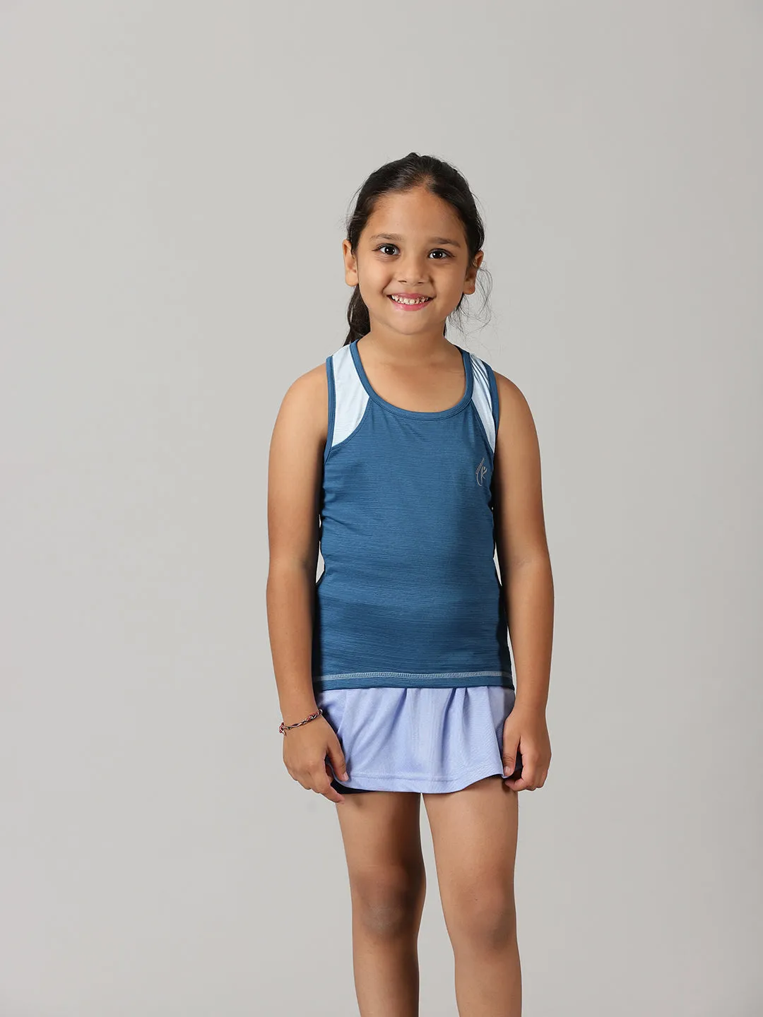 Girls Cut & Sew Round Neck Tank Top