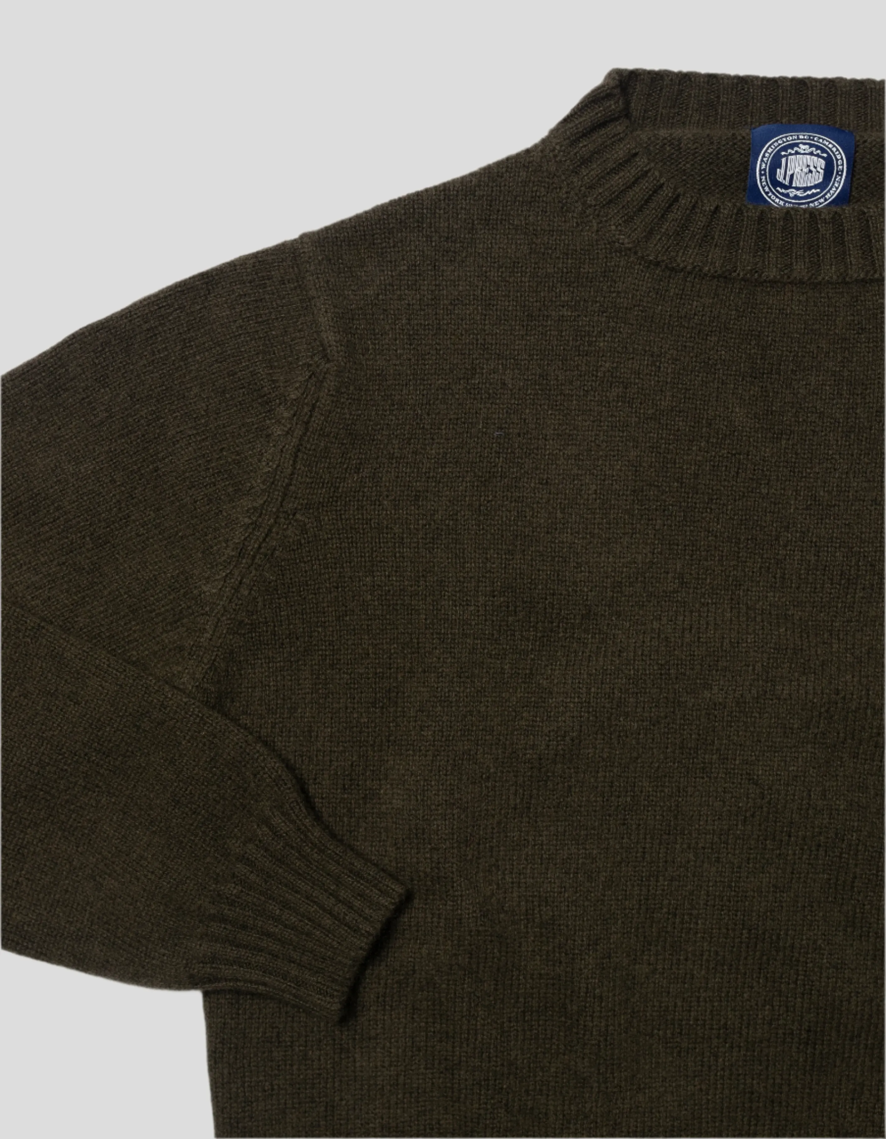 GREEN CASHMERE CHUNKY CREW NECK