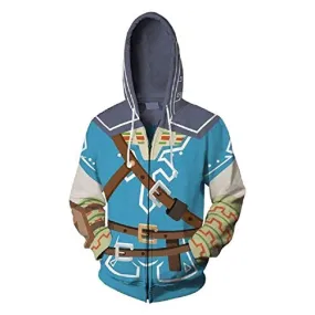 Greencos Link Hoodie Zipper Jacket Sweatshirt Adult Cosplay Costume Men Large