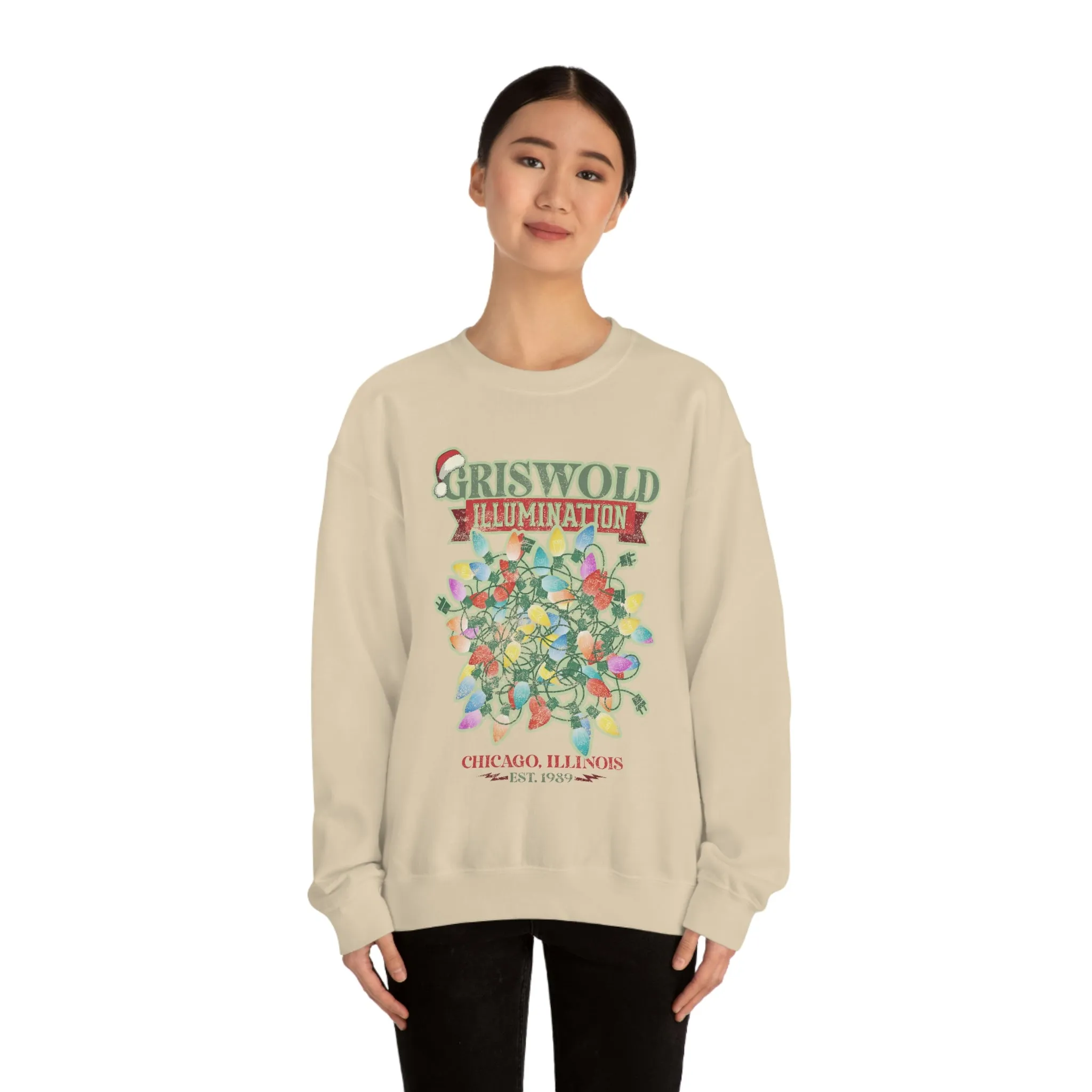 Griswold Illuminations Christmas Shirt Womens Unisex Heavy Blend Crewneck Sweatshirt