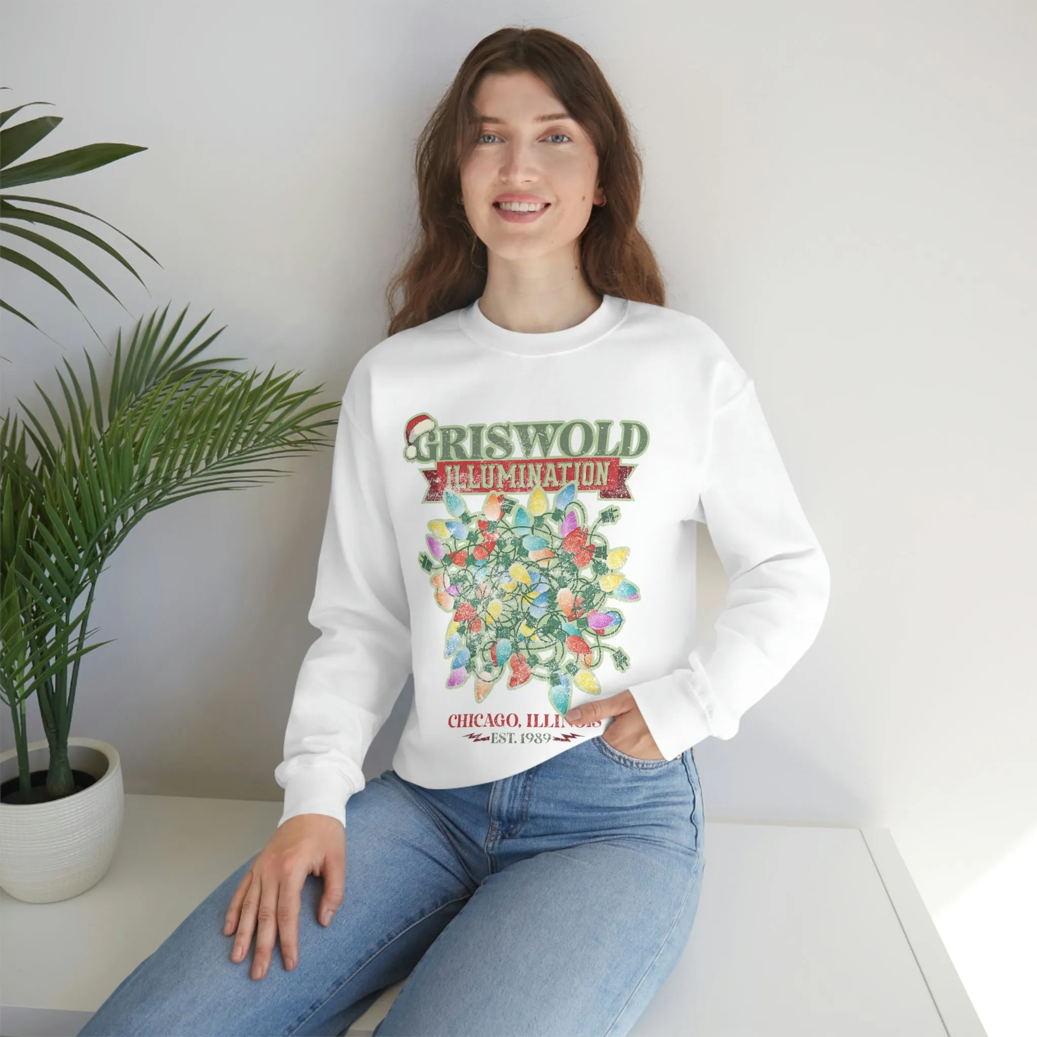 Griswold Illuminations Christmas Shirt Womens Unisex Heavy Blend Crewneck Sweatshirt