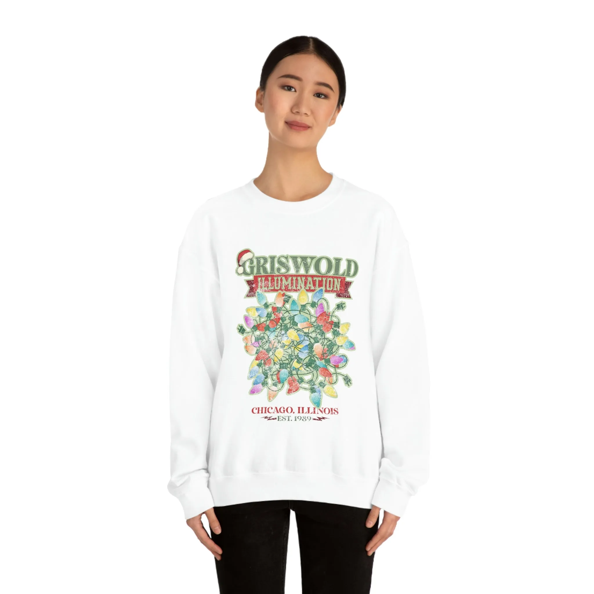 Griswold Illuminations Christmas Shirt Womens Unisex Heavy Blend Crewneck Sweatshirt