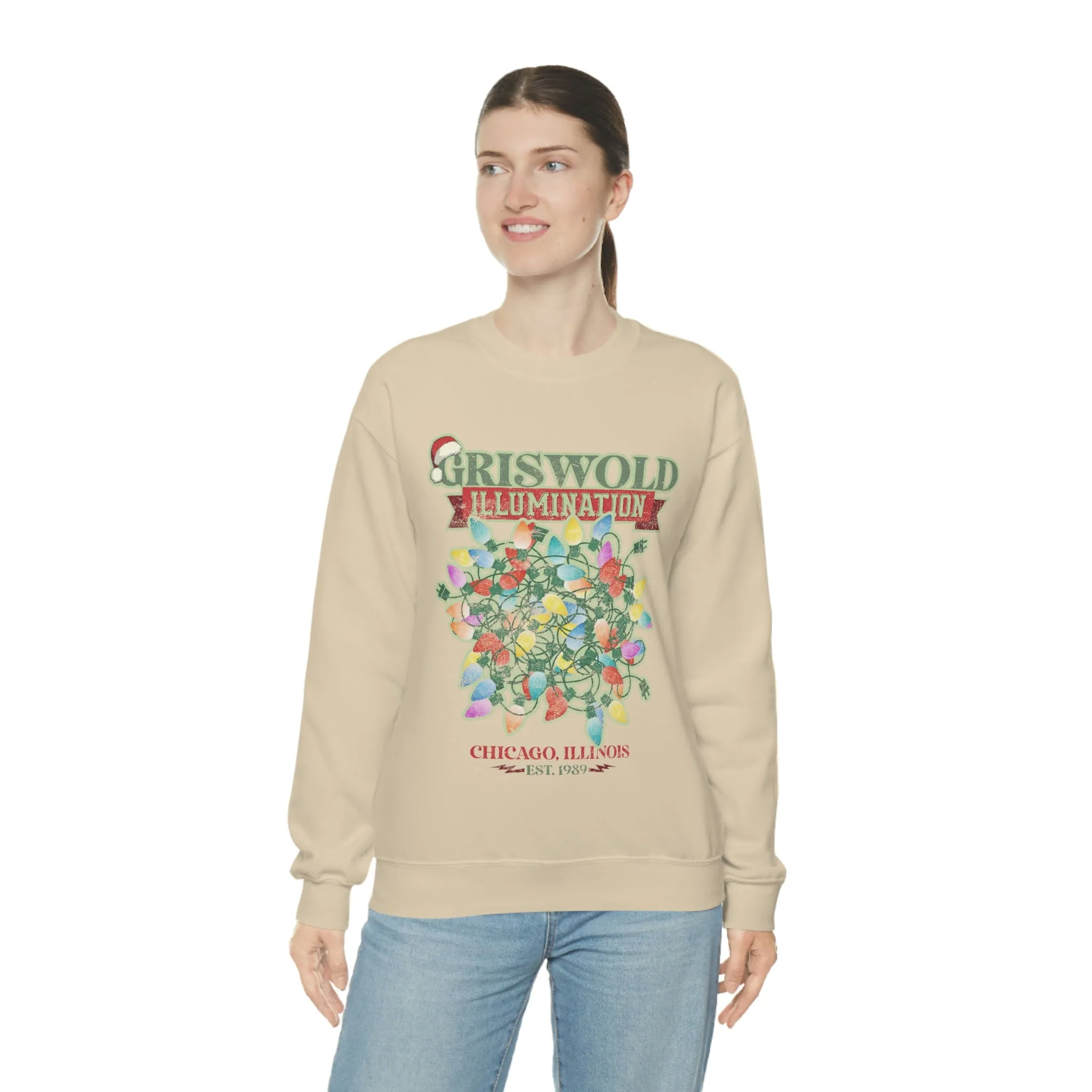 Griswold Illuminations Christmas Shirt Womens Unisex Heavy Blend Crewneck Sweatshirt