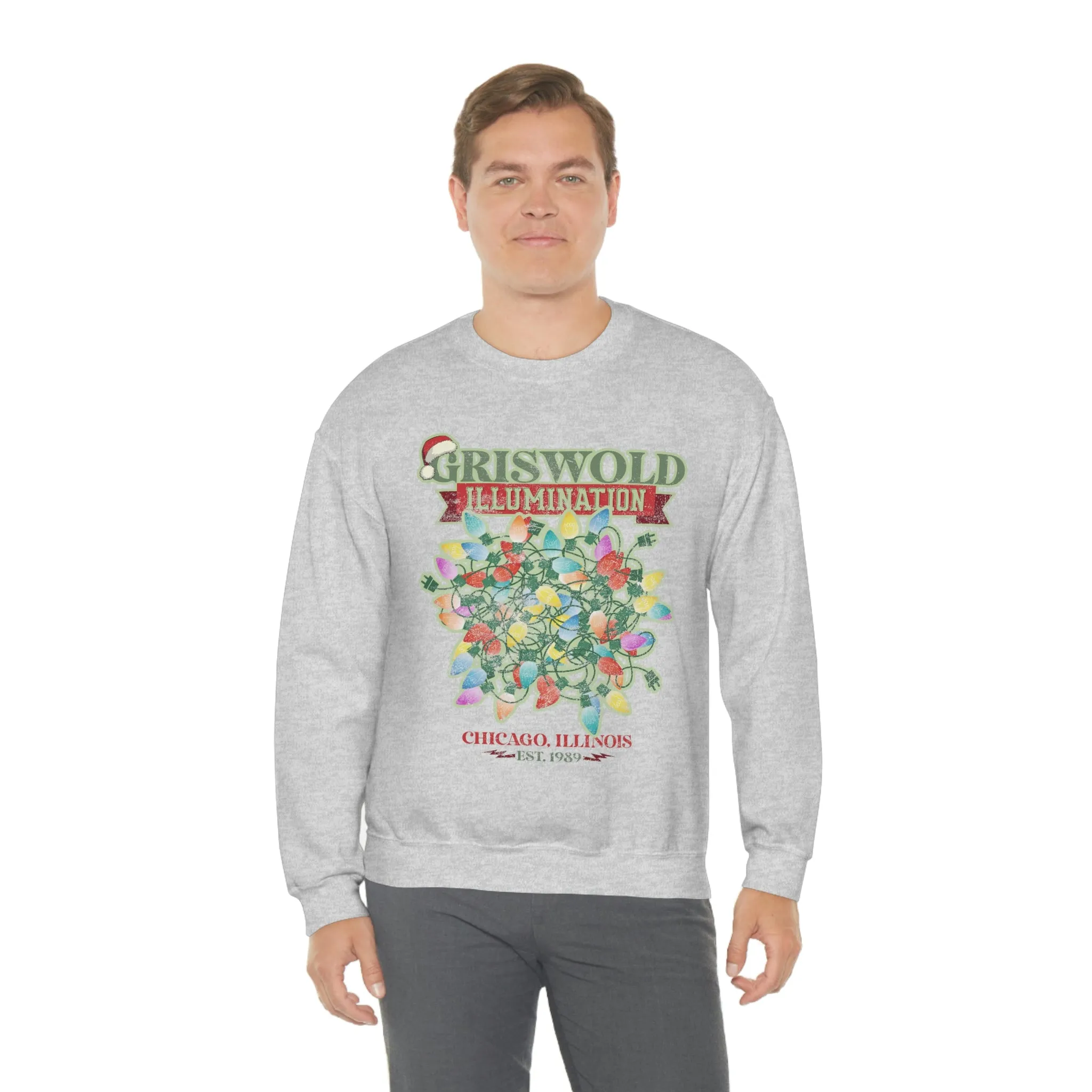 Griswold Illuminations Christmas Shirt Womens Unisex Heavy Blend Crewneck Sweatshirt