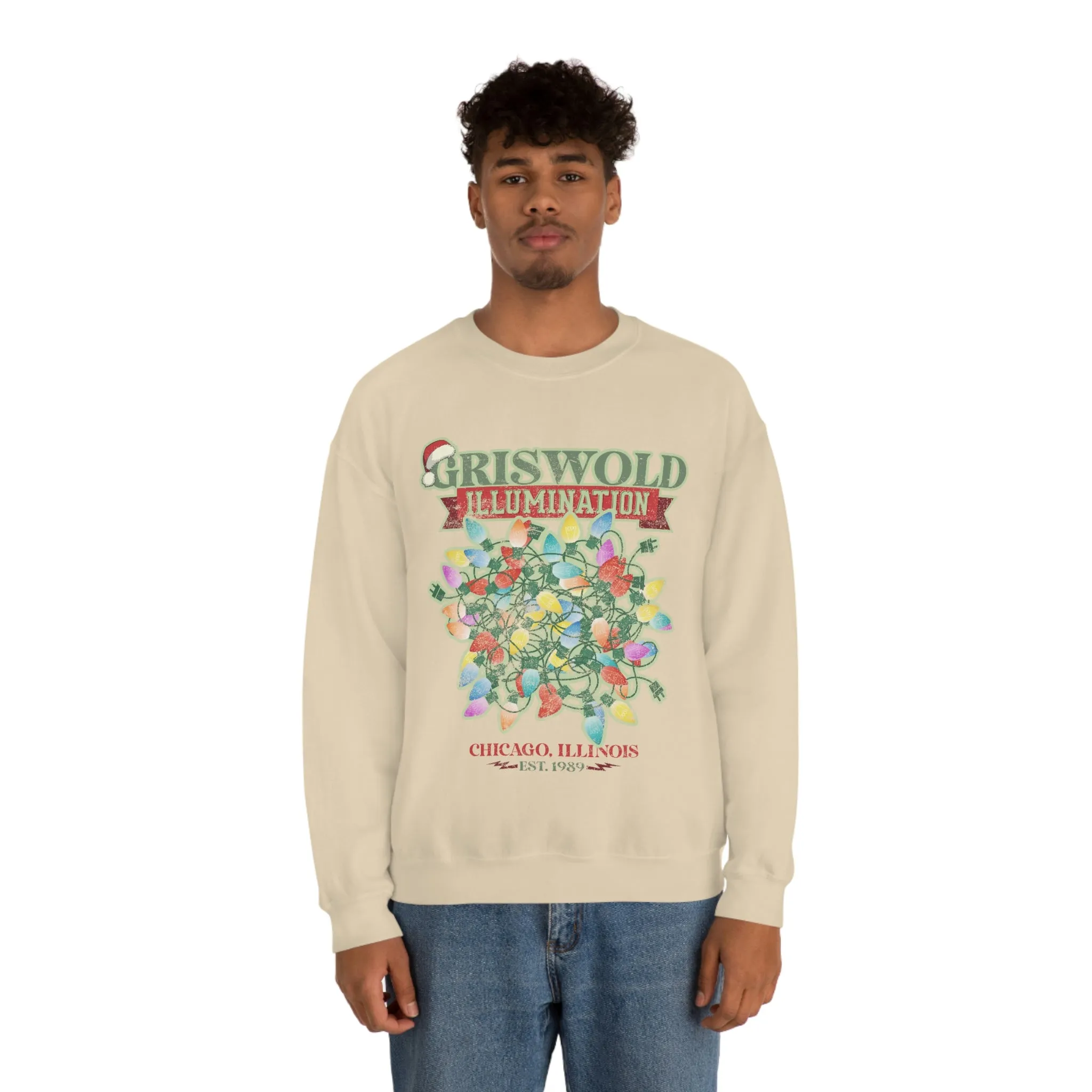 Griswold Illuminations Christmas Shirt Womens Unisex Heavy Blend Crewneck Sweatshirt