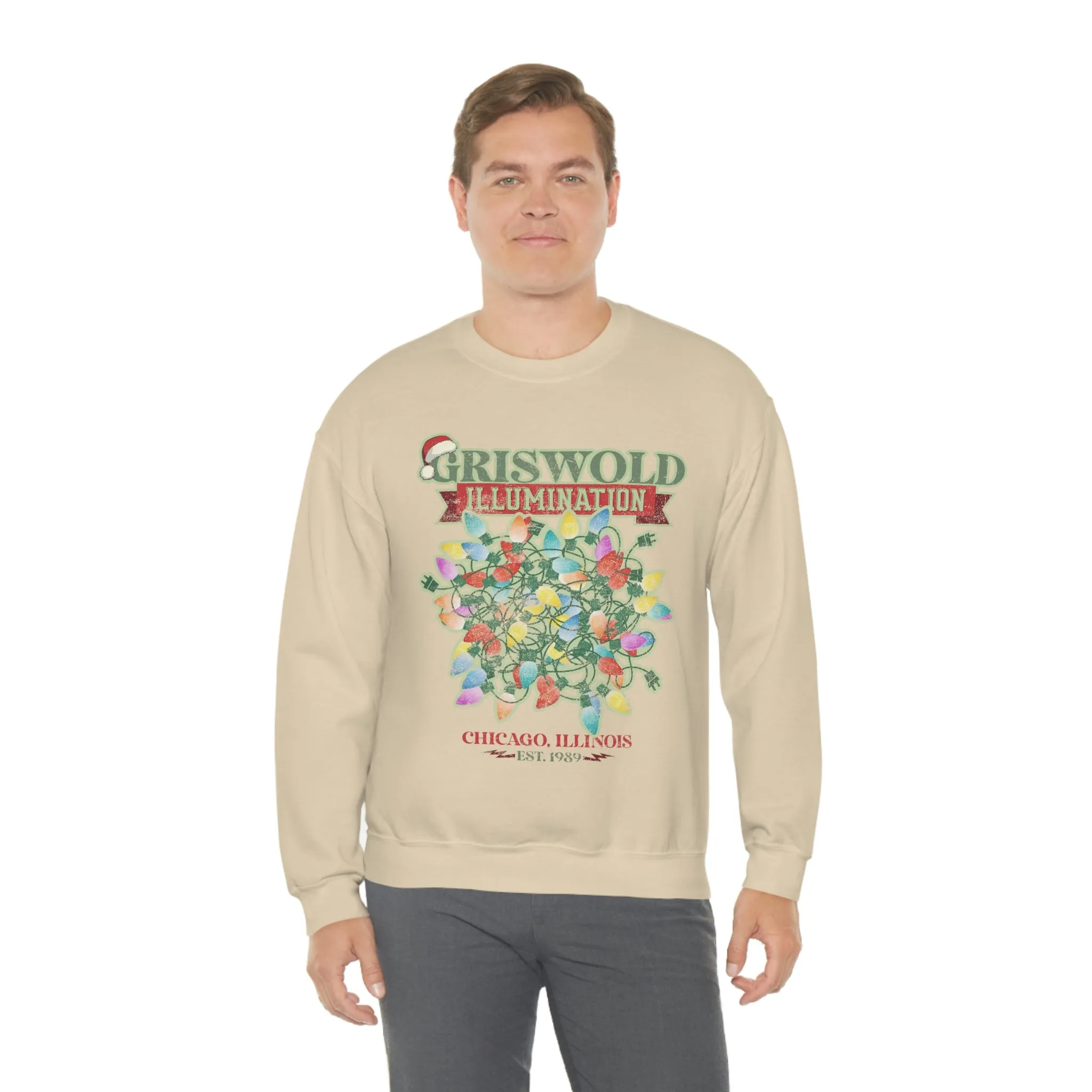 Griswold Illuminations Christmas Shirt Womens Unisex Heavy Blend Crewneck Sweatshirt