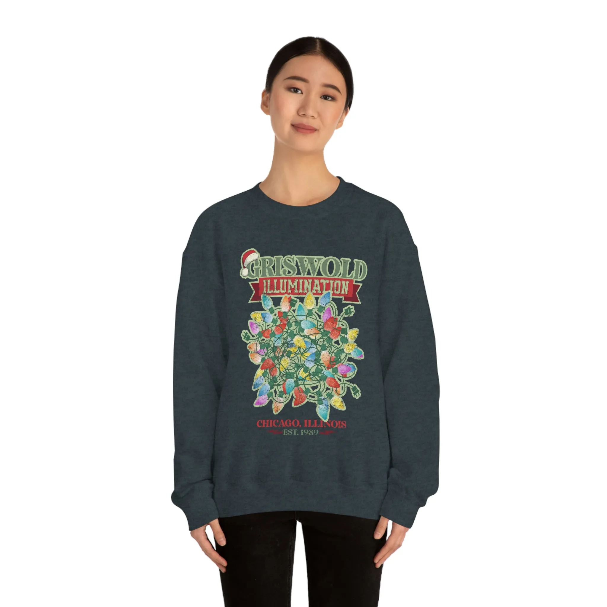 Griswold Illuminations Christmas Shirt Womens Unisex Heavy Blend Crewneck Sweatshirt