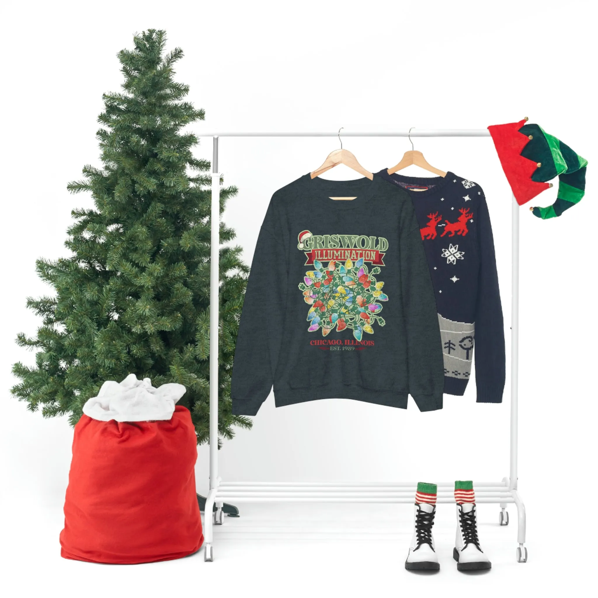 Griswold Illuminations Christmas Shirt Womens Unisex Heavy Blend Crewneck Sweatshirt