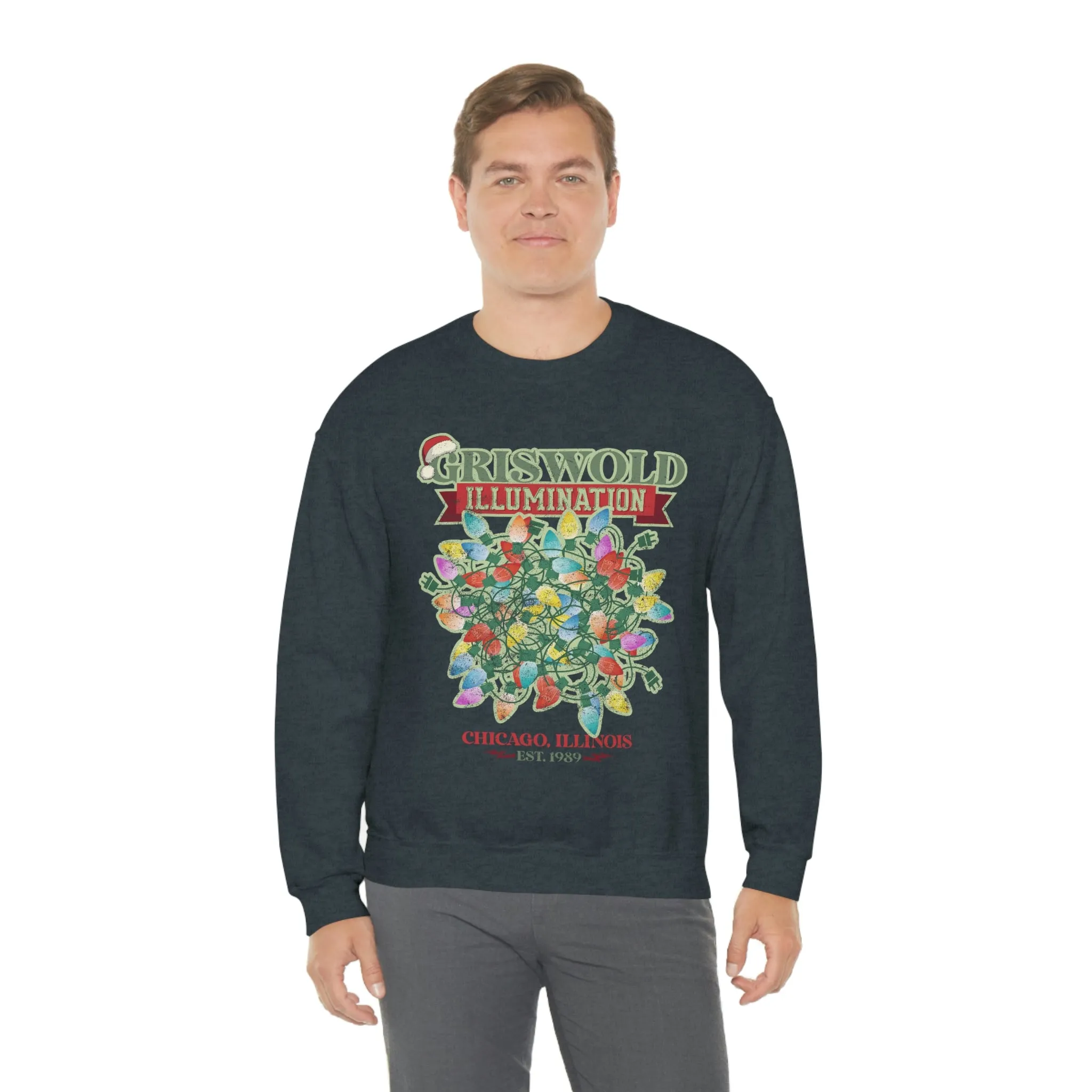 Griswold Illuminations Christmas Shirt Womens Unisex Heavy Blend Crewneck Sweatshirt