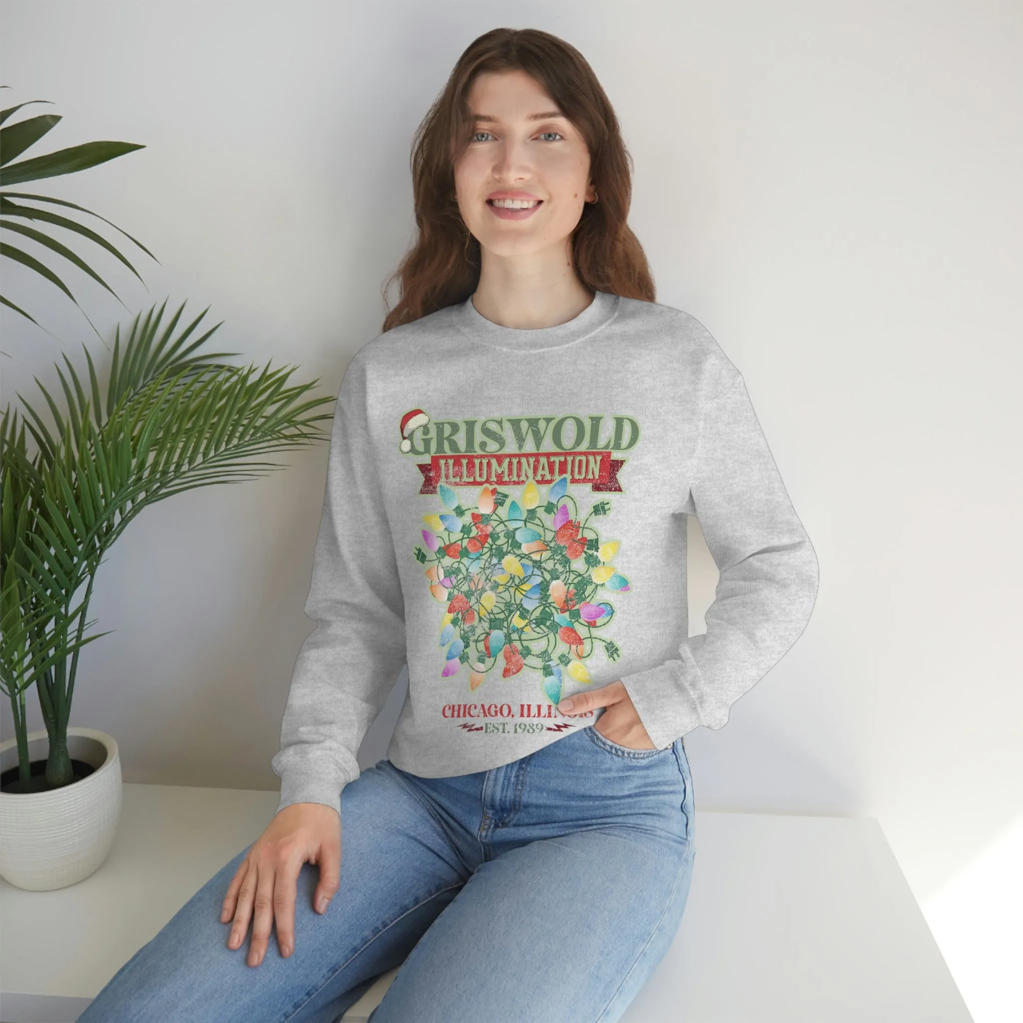 Griswold Illuminations Christmas Shirt Womens Unisex Heavy Blend Crewneck Sweatshirt