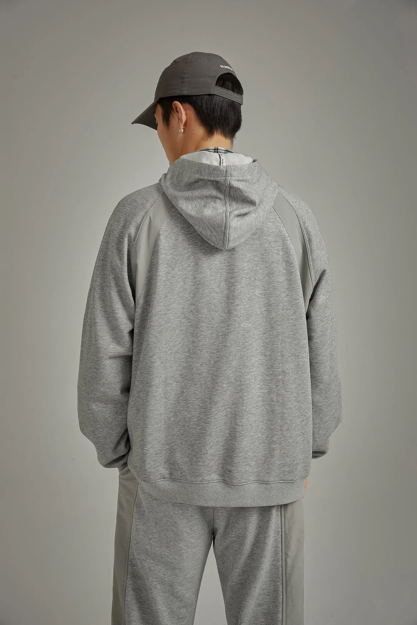 Half Zip-Up Boxy Hoodie