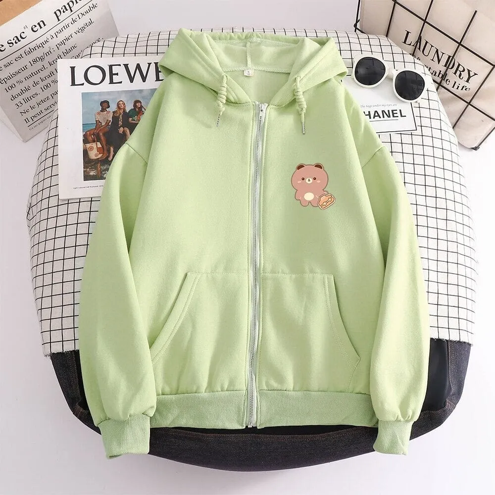 Hard Workin Boberu the Bear Soft Zip-Up Hoodie