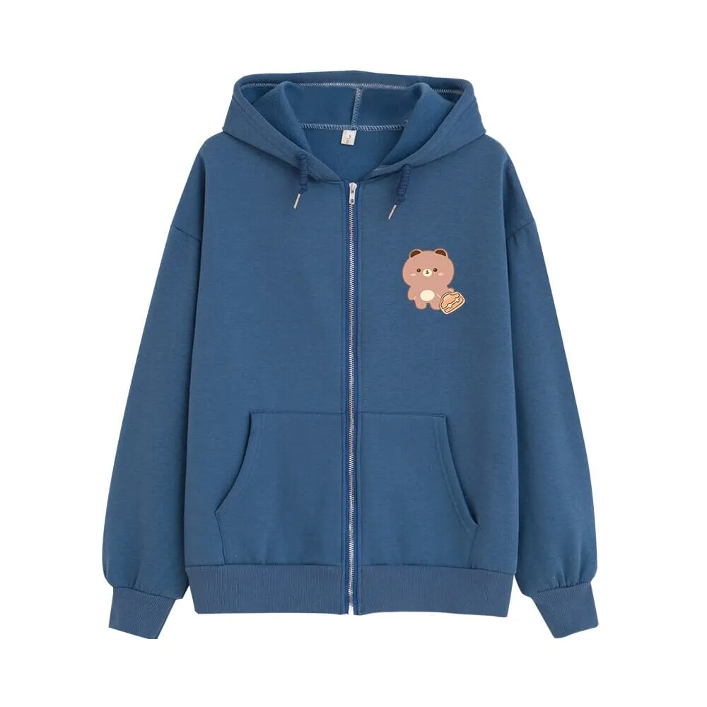 Hard Workin Boberu the Bear Soft Zip-Up Hoodie