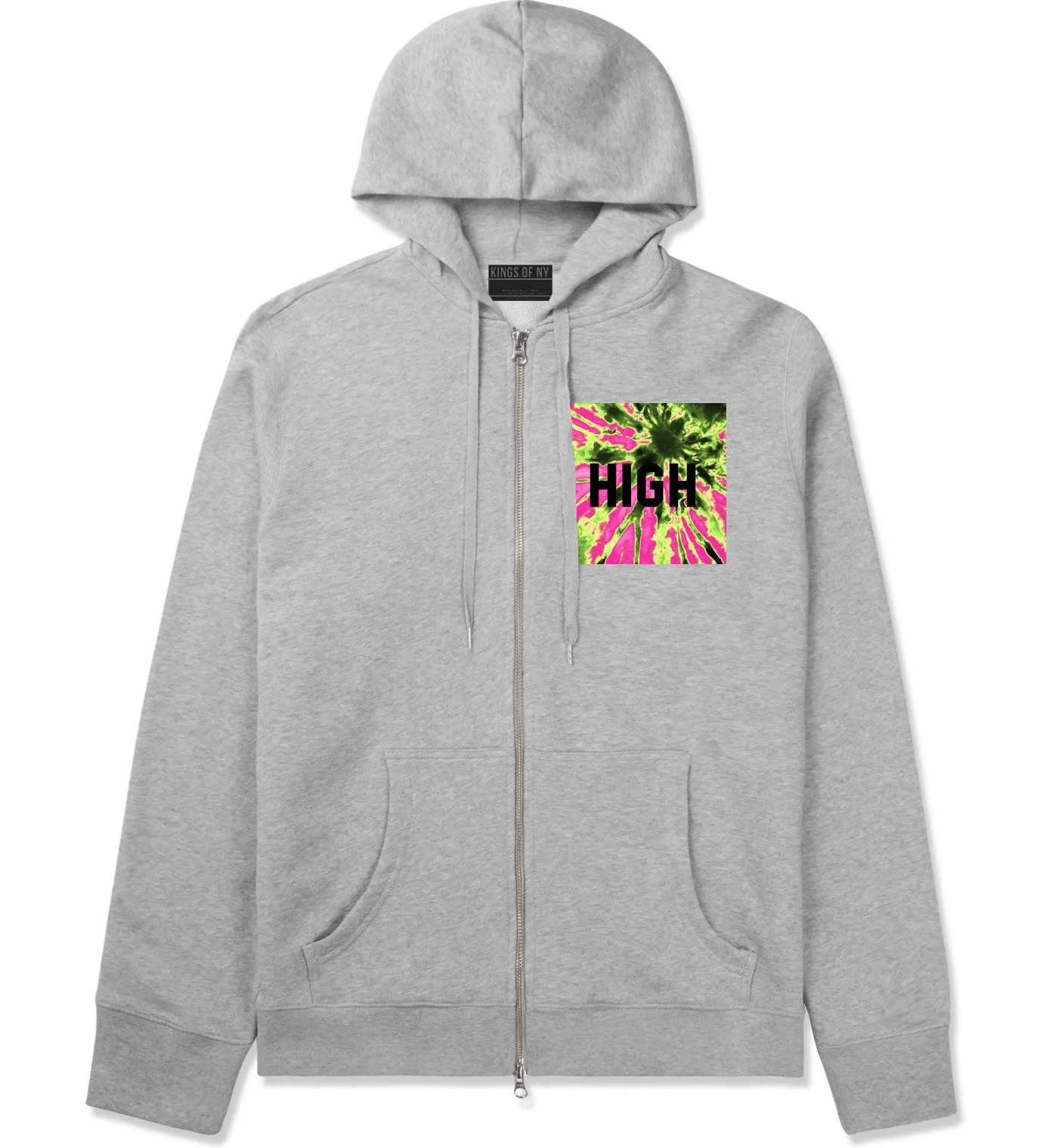 High Pink Tie Dye Zip Up Hoodie