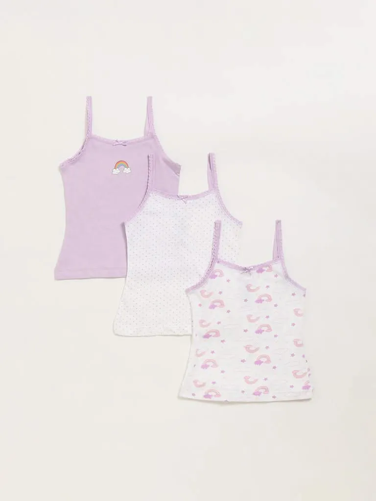 HOP Kids Assorted Lilac Camisoles - Pack of 3