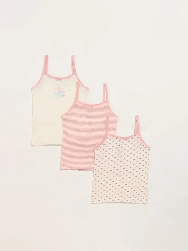 HOP Kids Multicolor Camisoles - Pack of 3