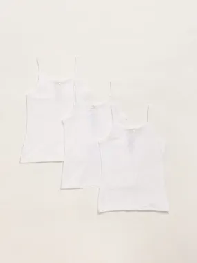 HOP Kids White Camisoles - Pack of 3