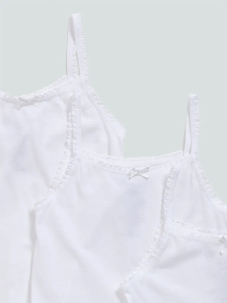 HOP Solid White Camisoles - Pack of 3