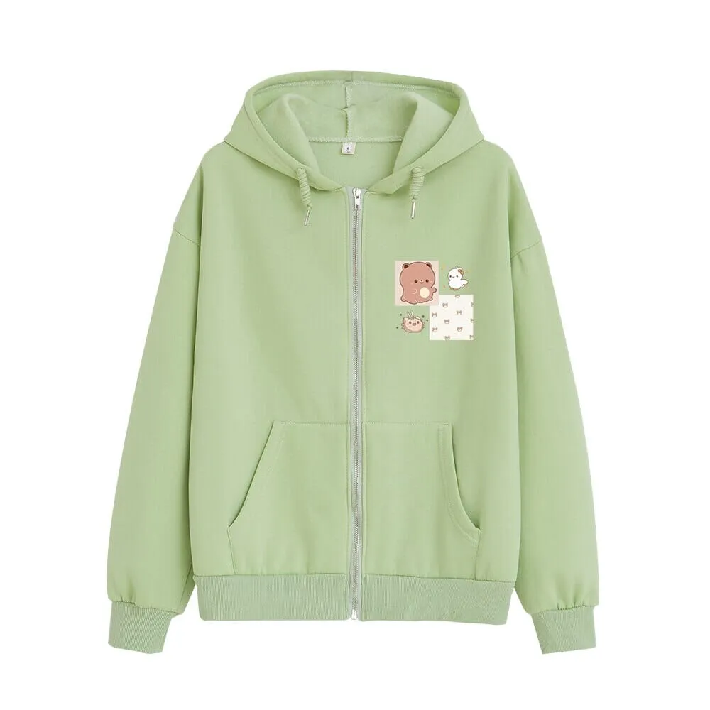 Lovin Boberu the Bear and Friends Soft Zip-Up Hoodie