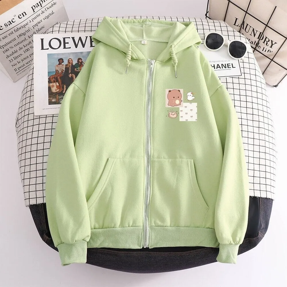 Lovin Boberu the Bear and Friends Soft Zip-Up Hoodie