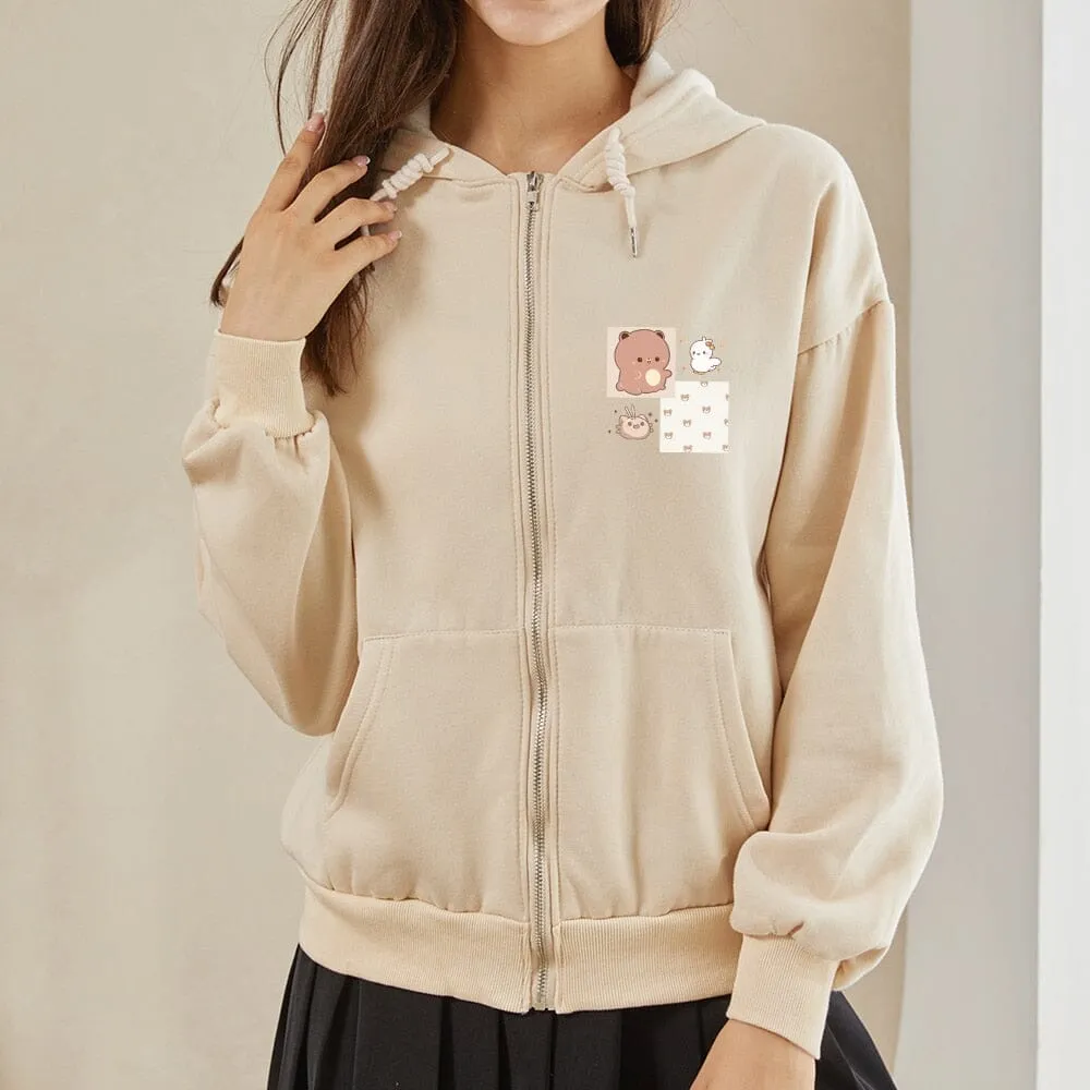 Lovin Boberu the Bear and Friends Soft Zip-Up Hoodie