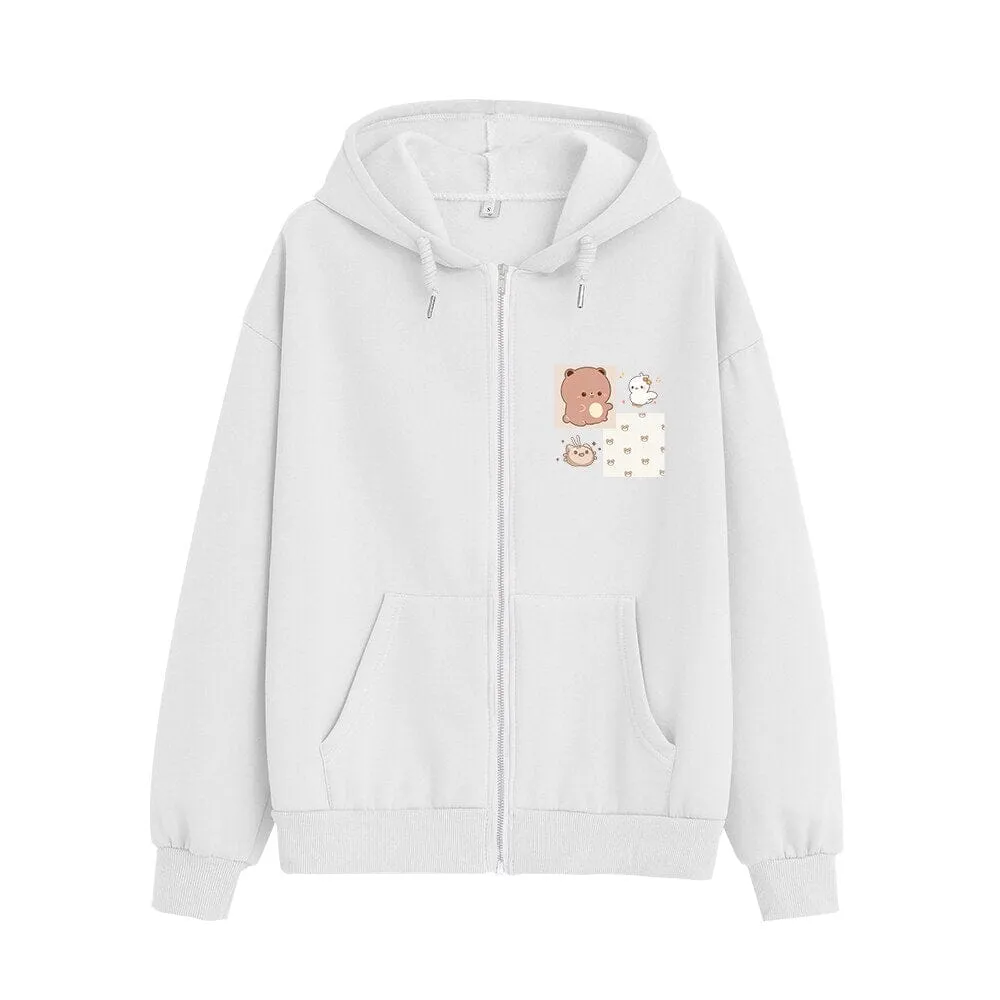 Lovin Boberu the Bear and Friends Soft Zip-Up Hoodie