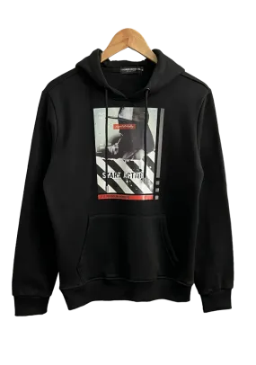 Men's Black Graphic Hoodies Long Sleeves Heavy Blend Tailored Recreation