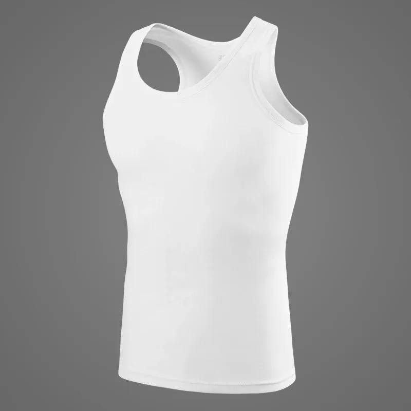 Men's Pure Cotton Fitted Vest - Summer Sleeveless Training T-Shirt