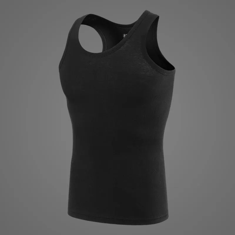 Men's Pure Cotton Fitted Vest - Summer Sleeveless Training T-Shirt