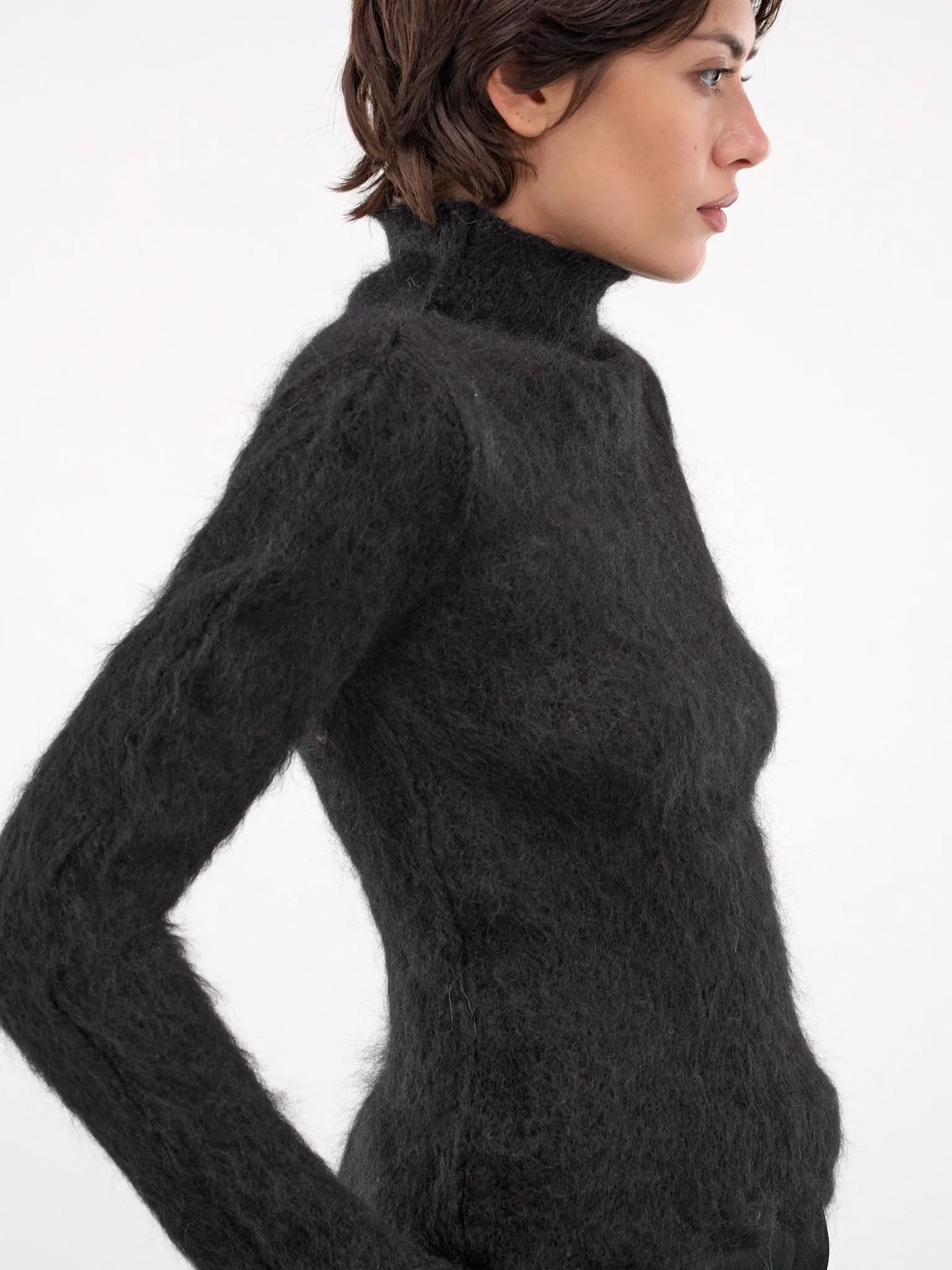 Mohair-Nylon Turtleneck Sweater (DVMD0180A0-UFU172-BLACK)