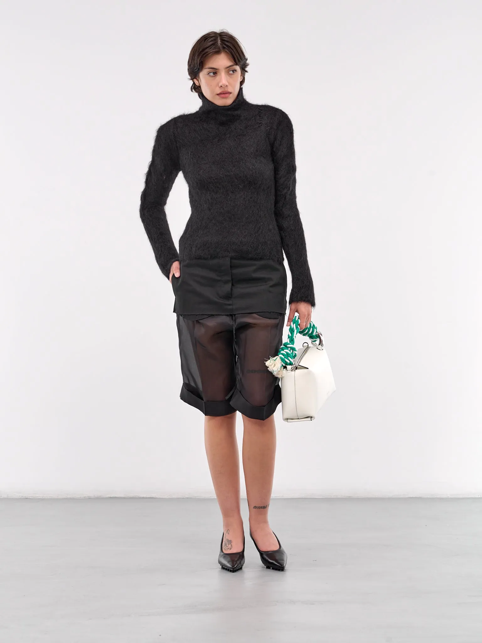 Mohair-Nylon Turtleneck Sweater (DVMD0180A0-UFU172-BLACK)