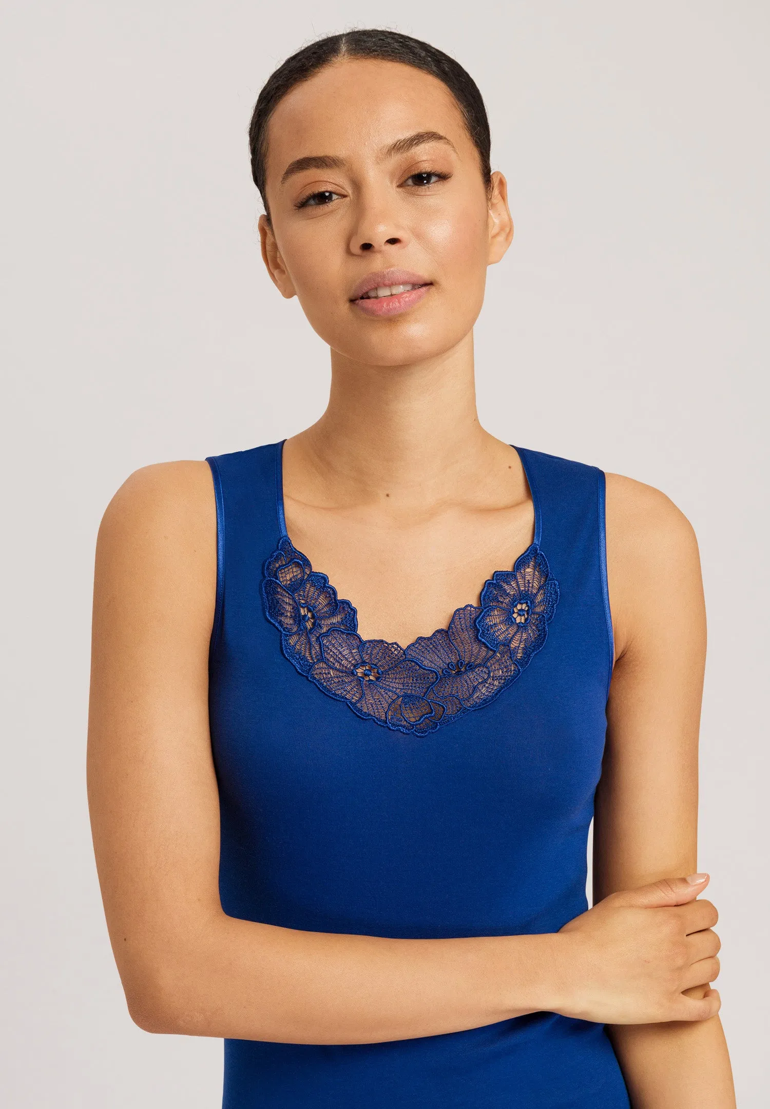 Naila Cotton Scoop Neck Tank Top | Deep Indigo 70999-1653