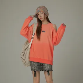 One Shoulder Cutout Oversized Sweatshirt