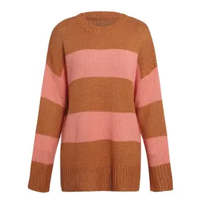 Parallel Ways Long Sleeve Knitted Sweater