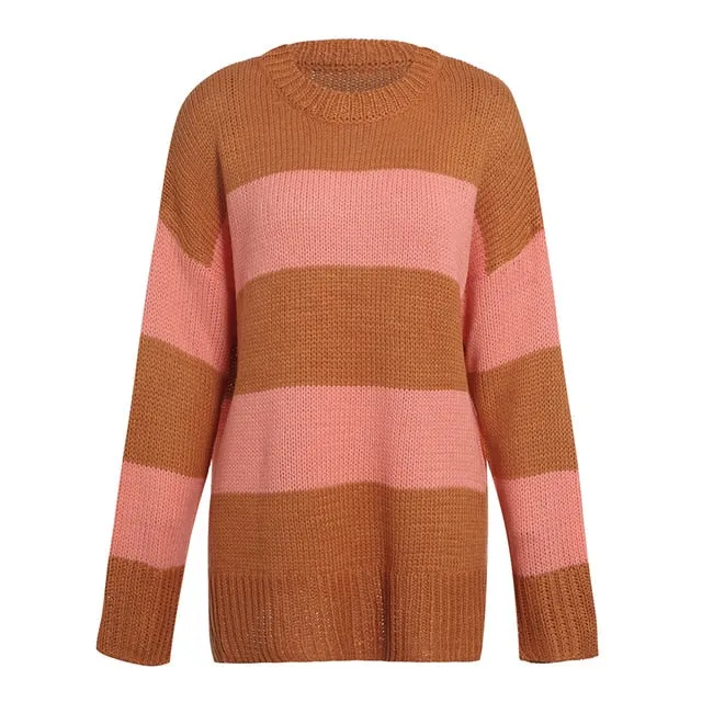 Parallel Ways Long Sleeve Knitted Sweater