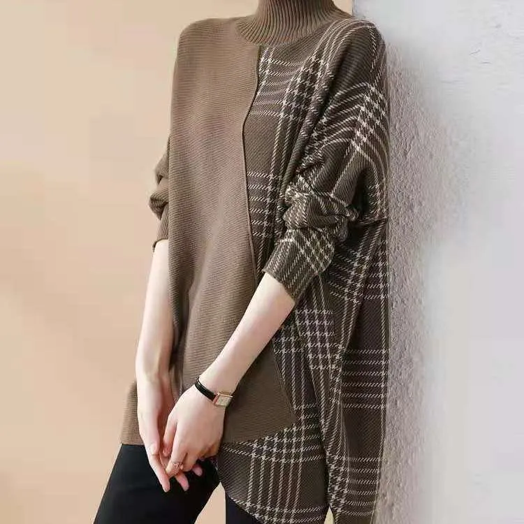 Patchwork Turtleneck Sweater