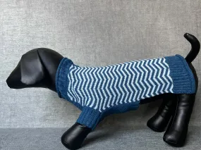 Paws Roll Neck Chevron Pattern Knitted Sweater