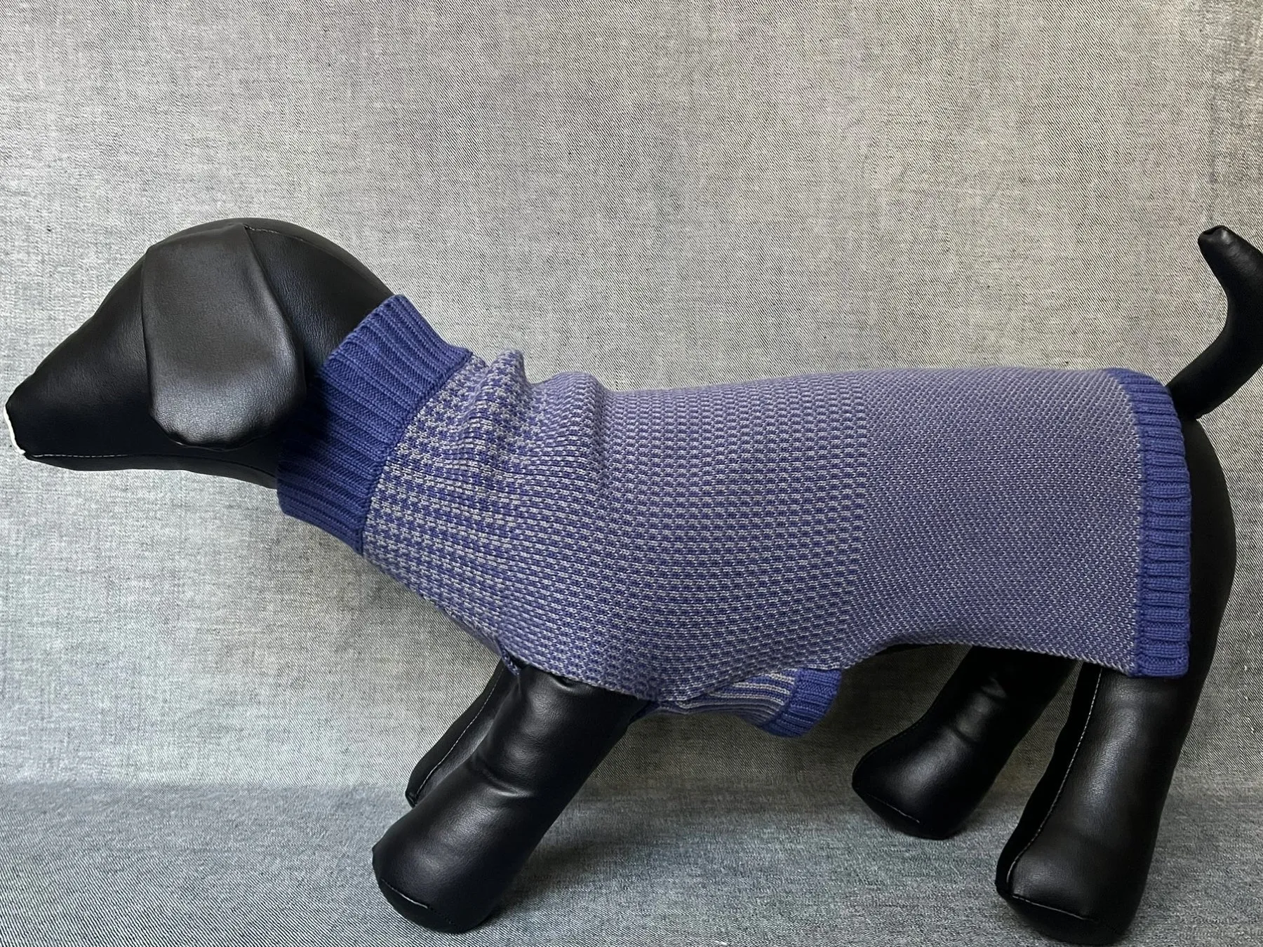 Paws Turtle Neck Multi Houndstooth Knitted Sweater