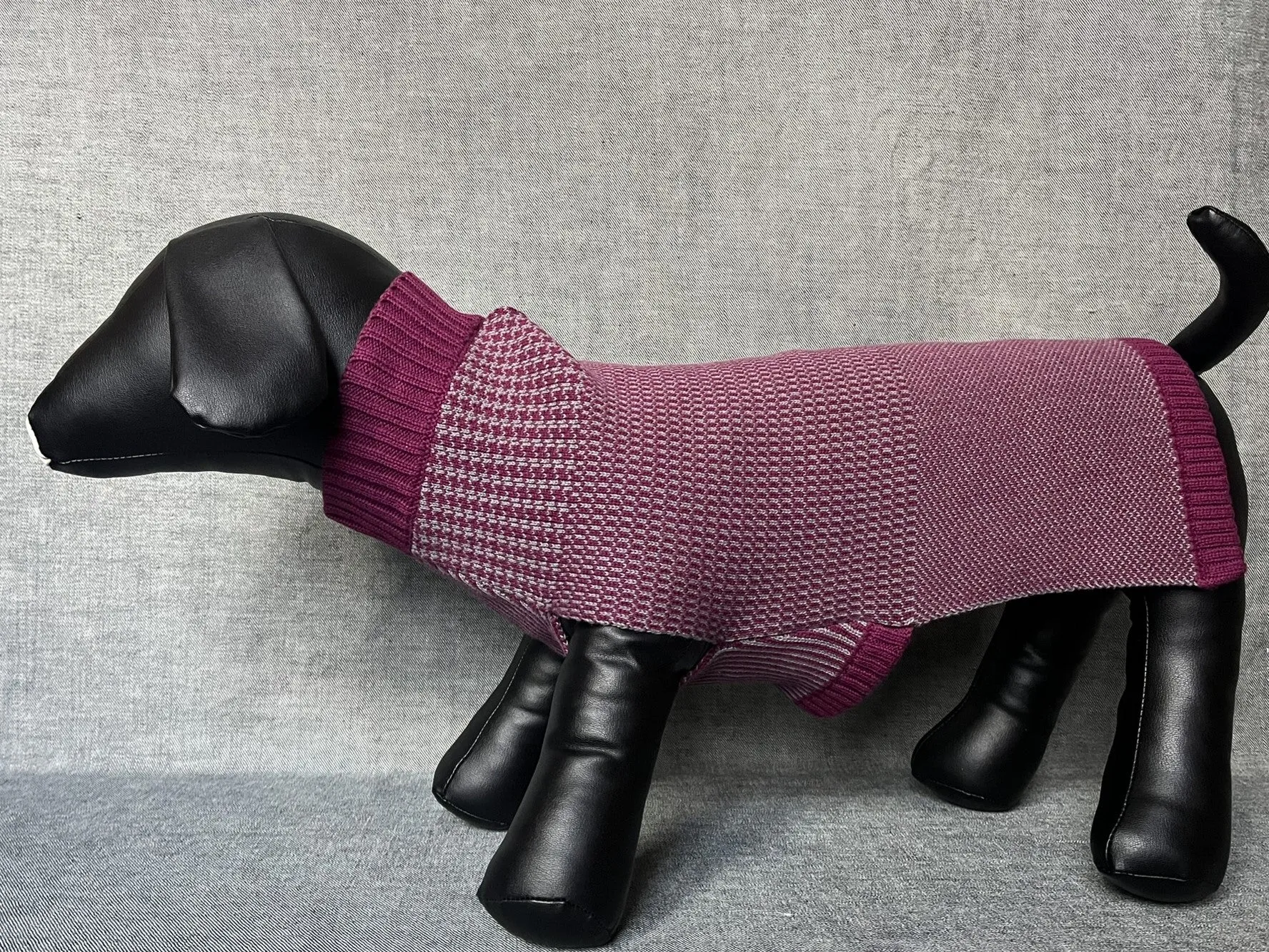 Paws Turtle Neck Multi Houndstooth Knitted Sweater