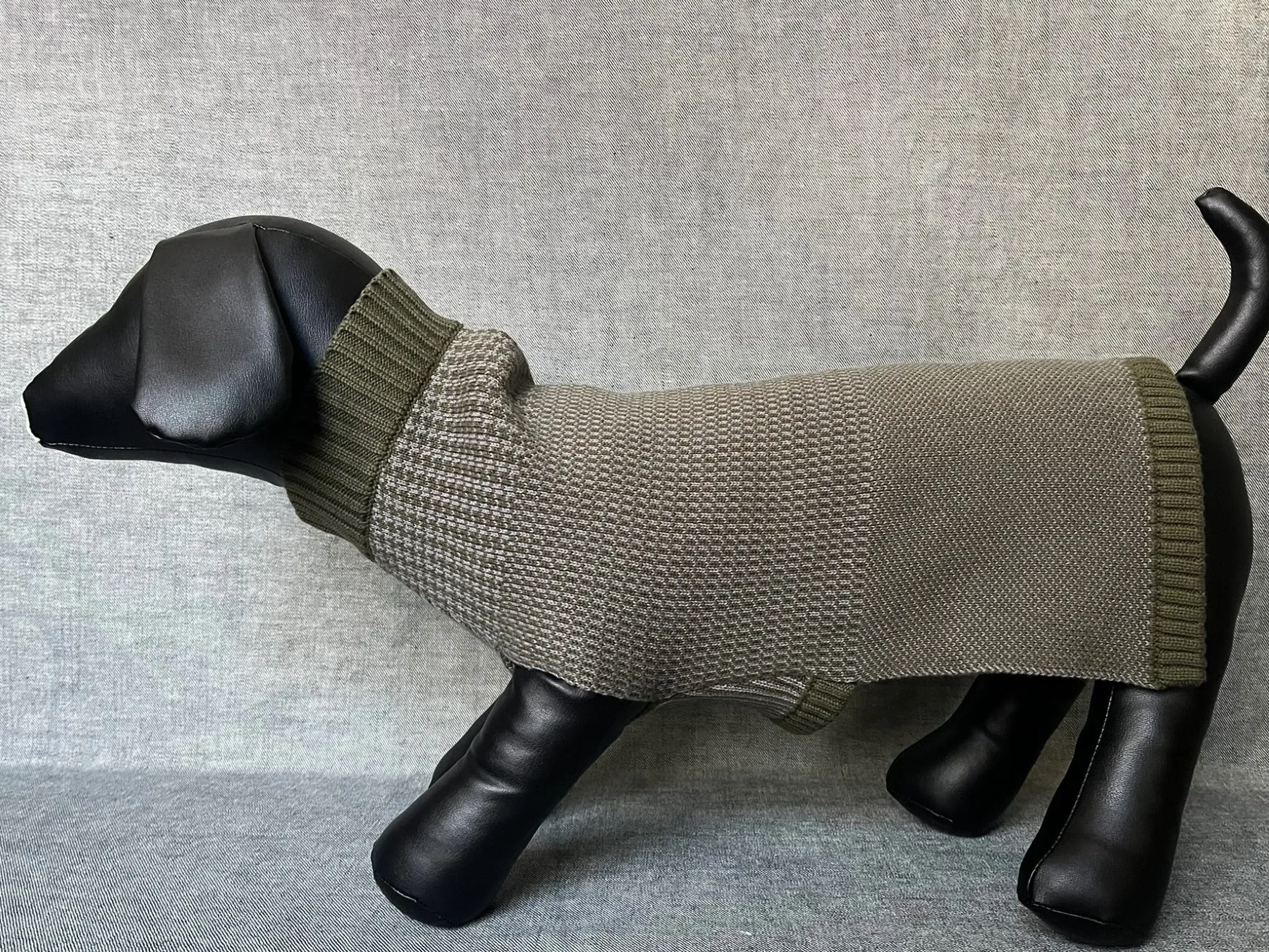 Paws Turtle Neck Multi Houndstooth Knitted Sweater