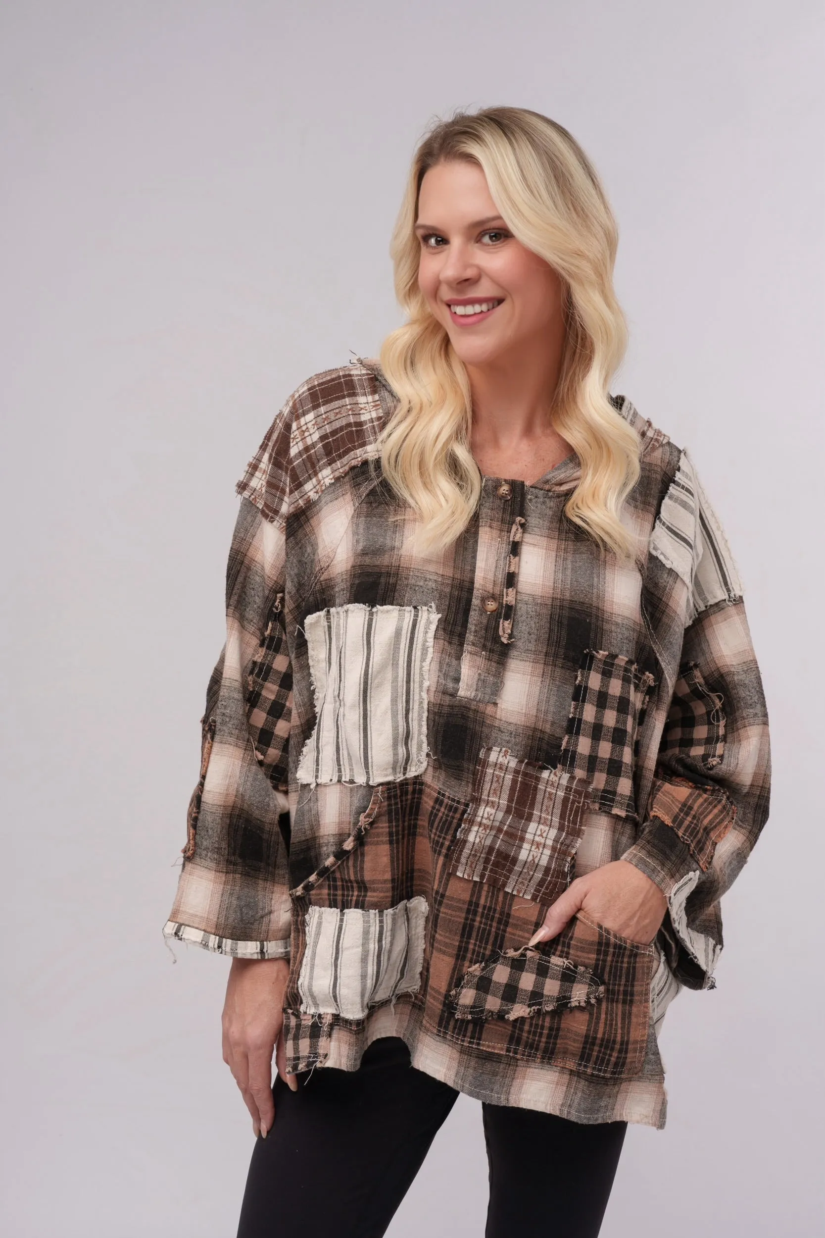 Plaid Patch It Up Hoodie