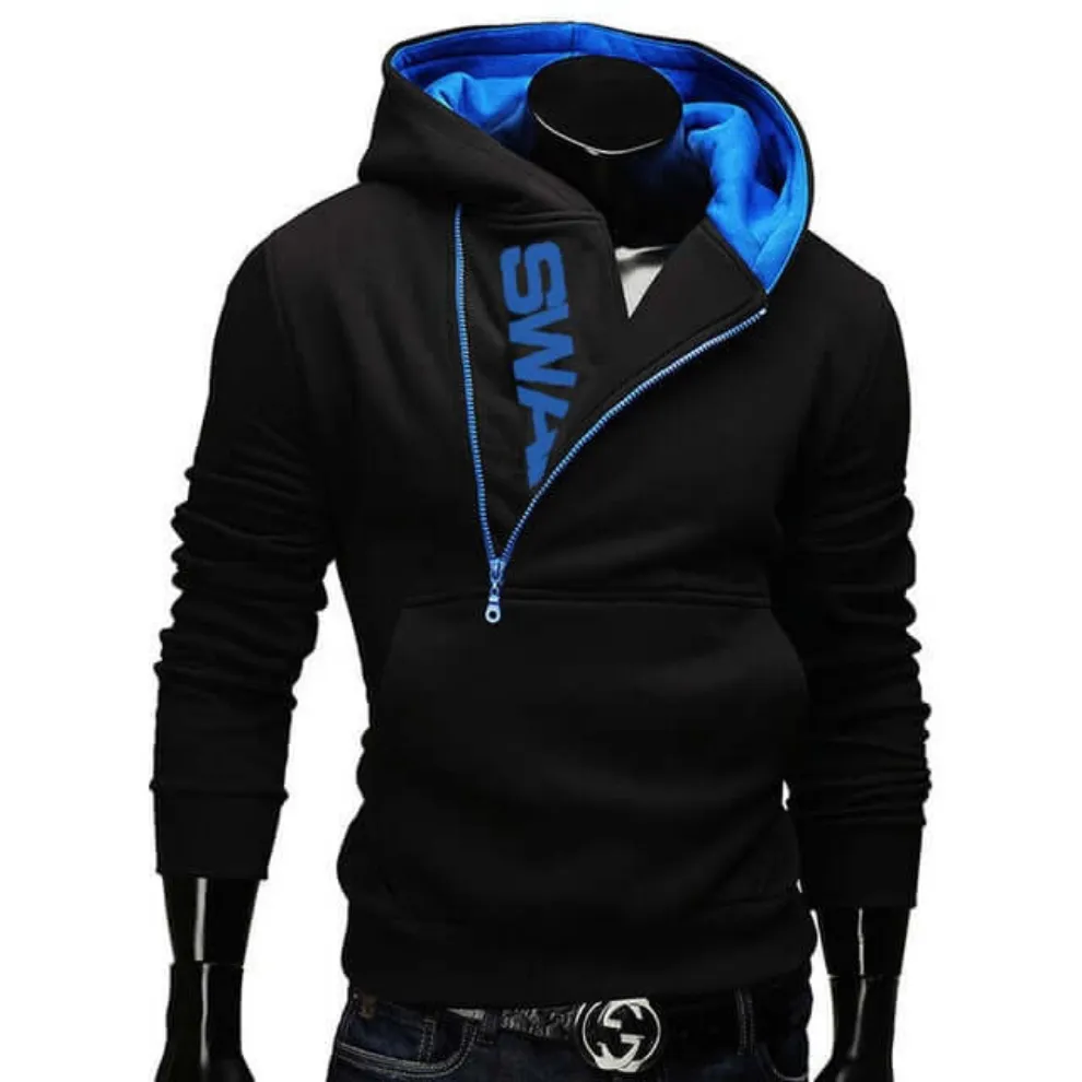 Slim-Fit Pullover Zip-up Hoodie