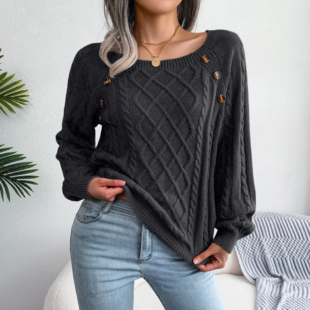 Square Neck Knitted Sweater