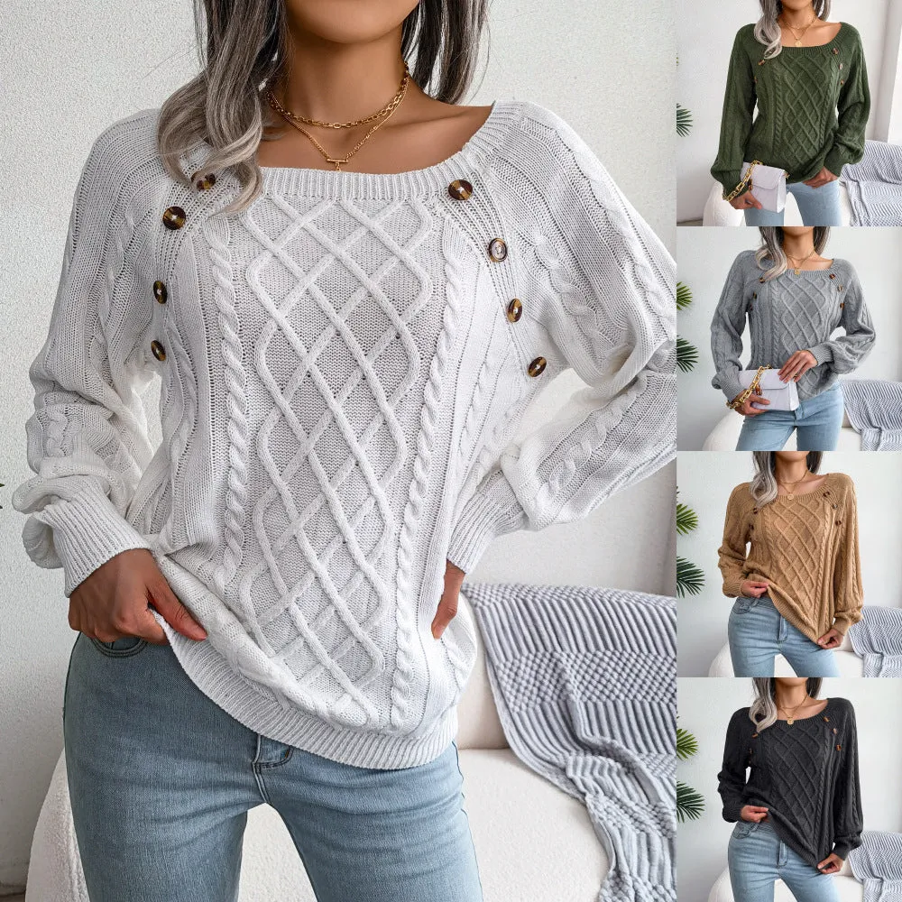 Square Neck Knitted Sweater