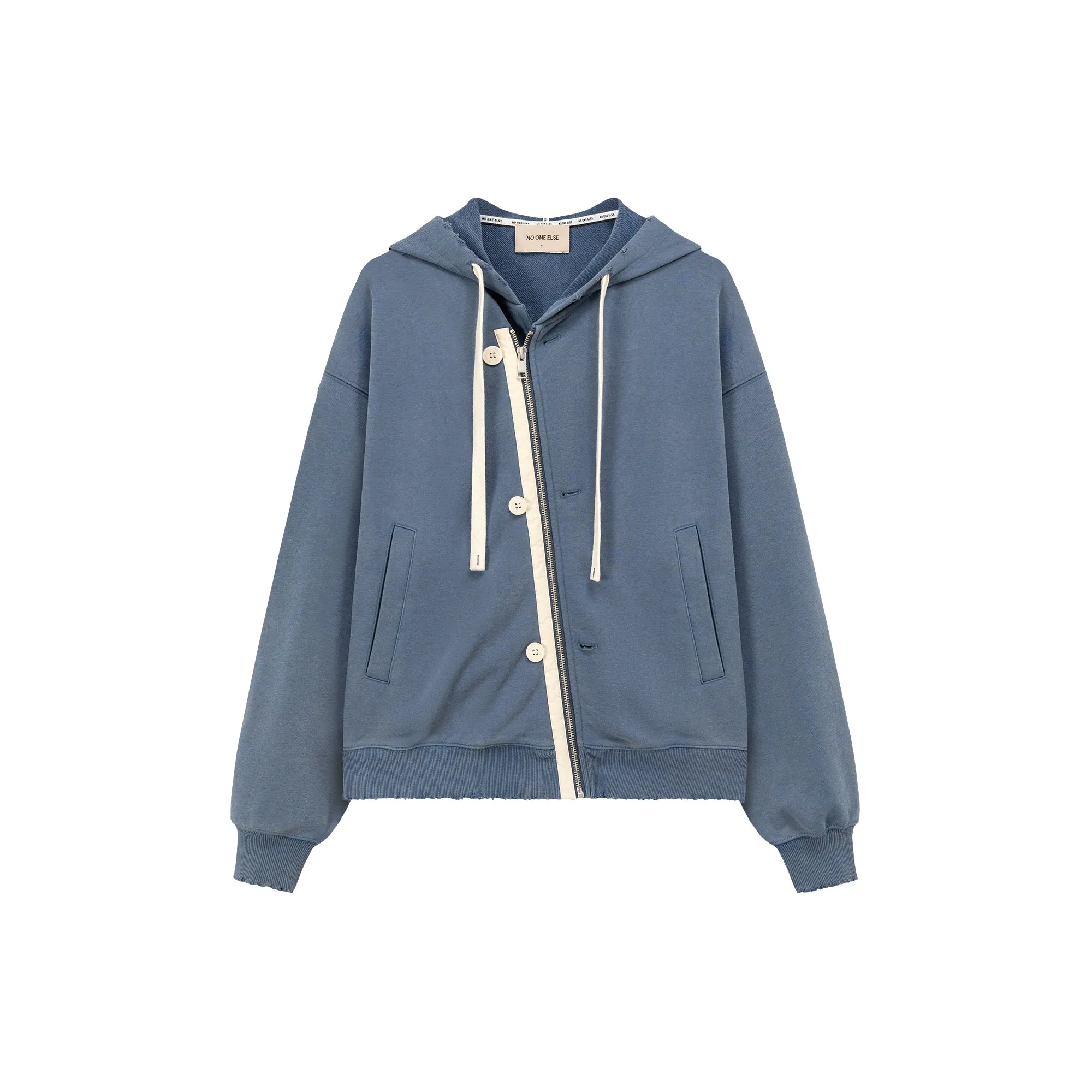 Two-Way Loose Fit Hooded Zip-Up